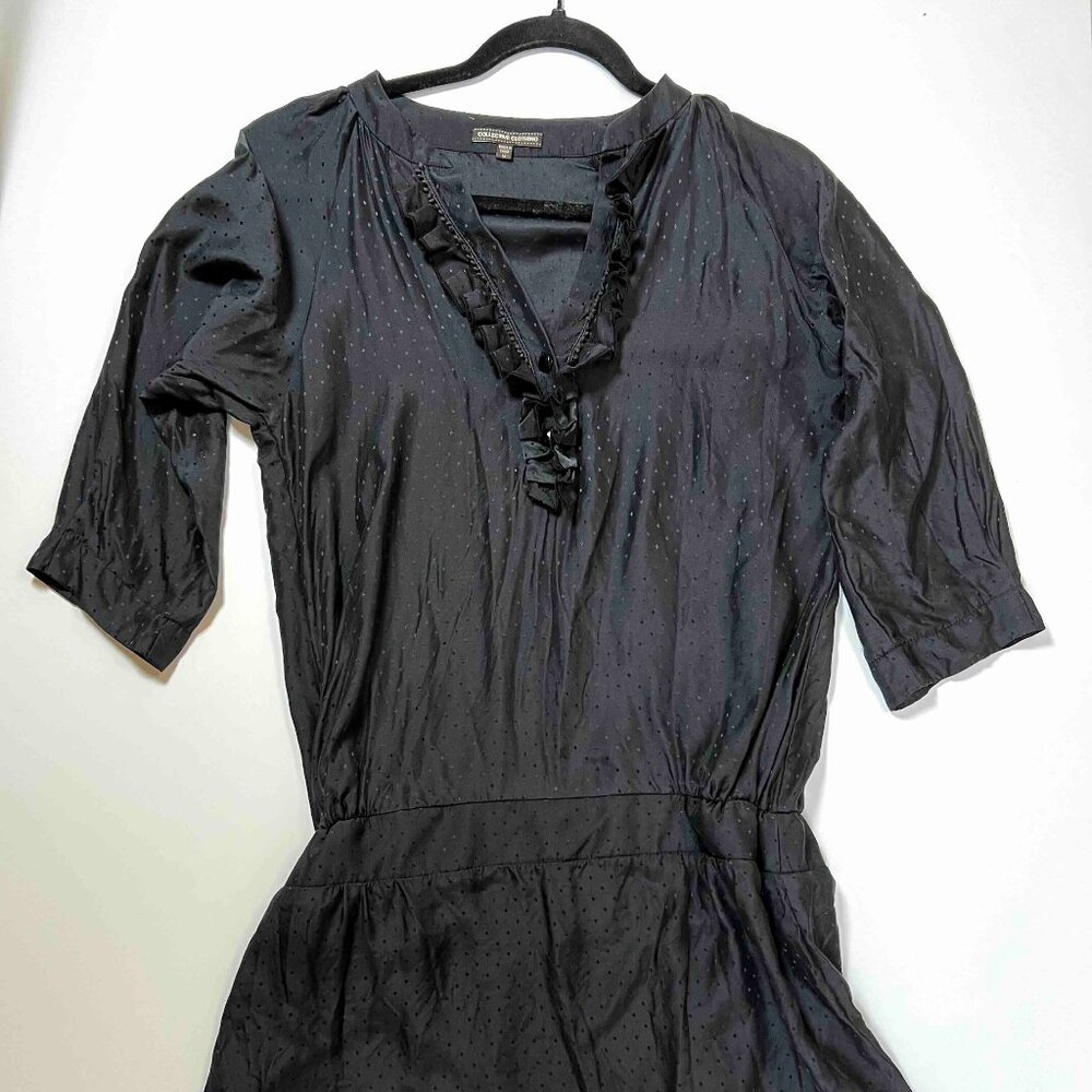 Elegant Short Black Silk Dress with Drop Waist – Timeless Classic